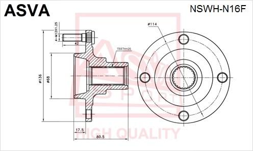 

ASVA NSWHN16F СТУПИЦА ПЕРЕДНЯЯ () 1шт, NSWHN16F