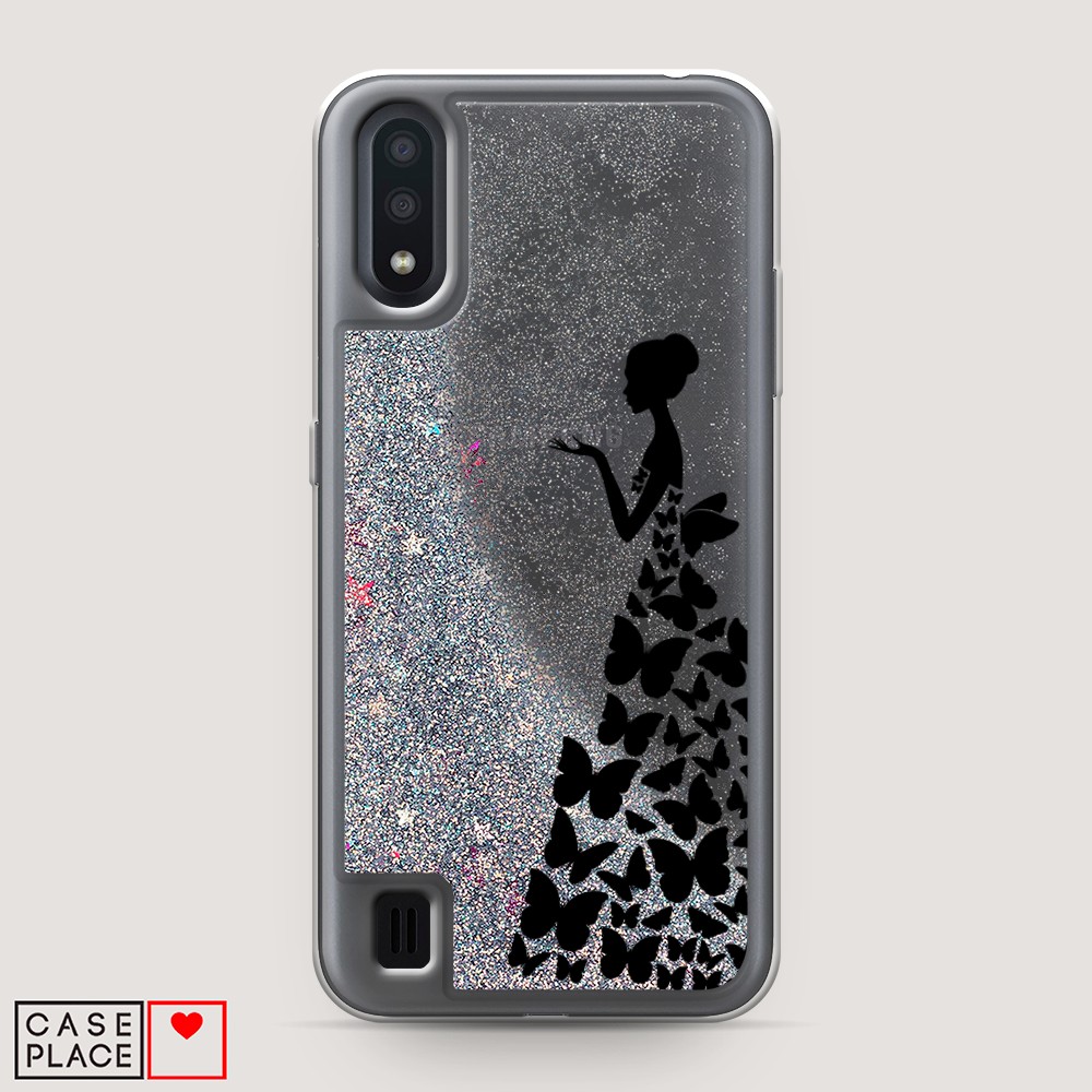 

Чехол Awog на Samsung Galaxy A01 "Дама в бабочках", Разноцветный, 29591-1