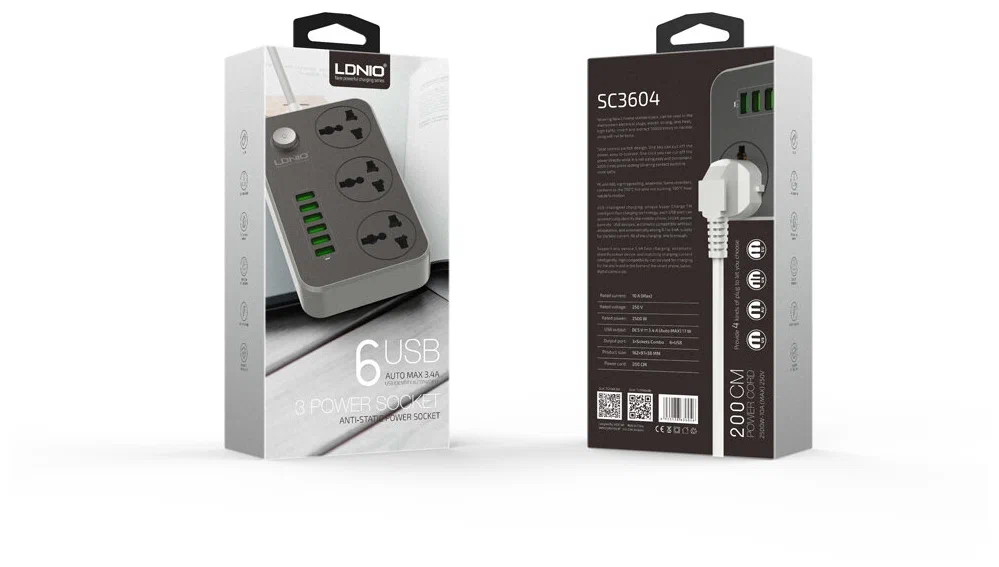 

Live-Power 3604 3 розетки 6 USB 2 m