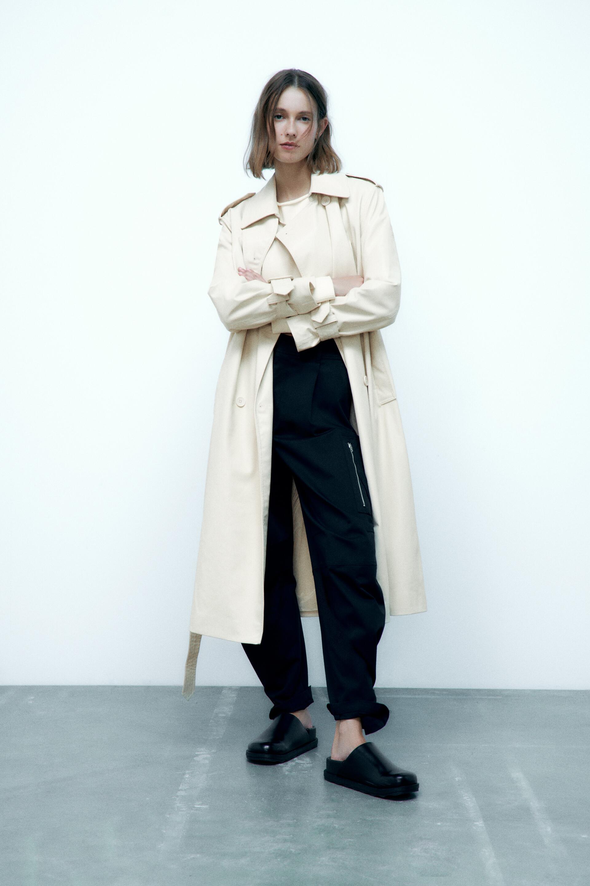 

Тренч женский ZARA 04369041 белый S (доставка из-за рубежа), 04369041