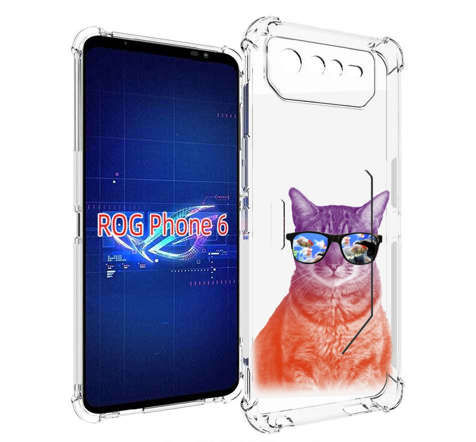 

Чехол MyPads крутой кот-2 для Asus ROG Phone 6, Прозрачный, Tocco