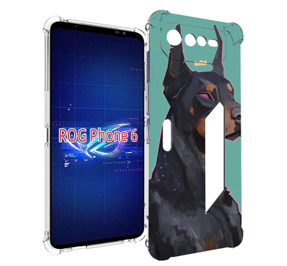 

Чехол MyPads красивый-доберман для Asus ROG Phone 6, Прозрачный, Tocco