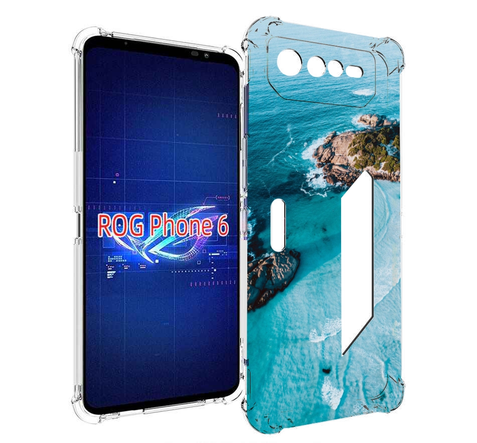 

Чехол MyPads красивый голубой залив для Asus ROG Phone 6, Прозрачный, Tocco
