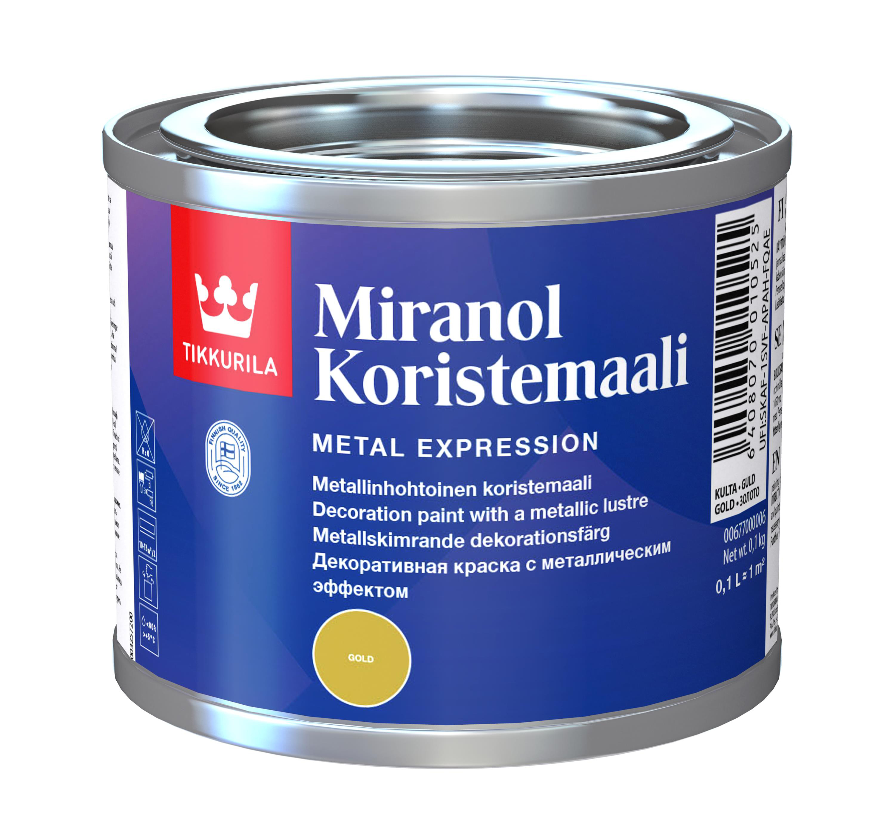 фото Краска tikkurila miranol, золото, 0,1 л