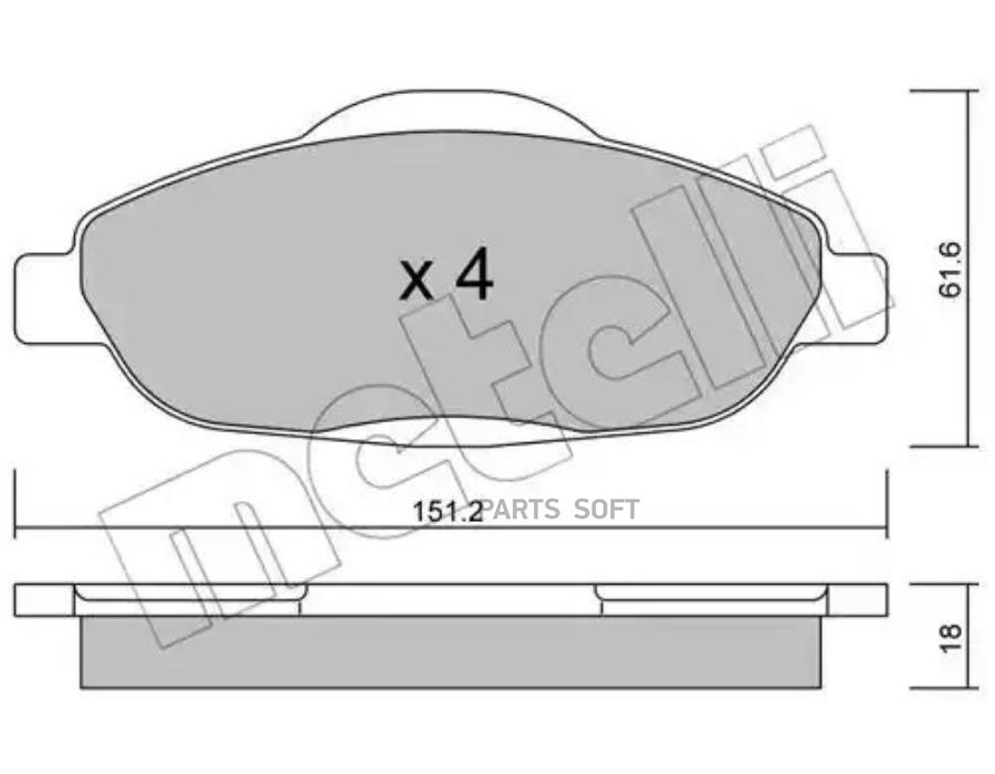 

Тормозные колодки METELLI дисковые 22-0804-0