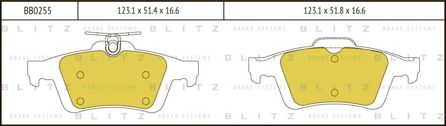 

Тормозные колодки BLITZ задние дисковые BB0255