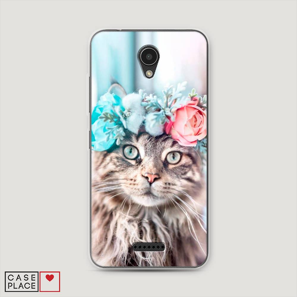 

Чехол Awog на Lenovo Vibe B / Леново Vibe B "Кот в венке", 112450-2