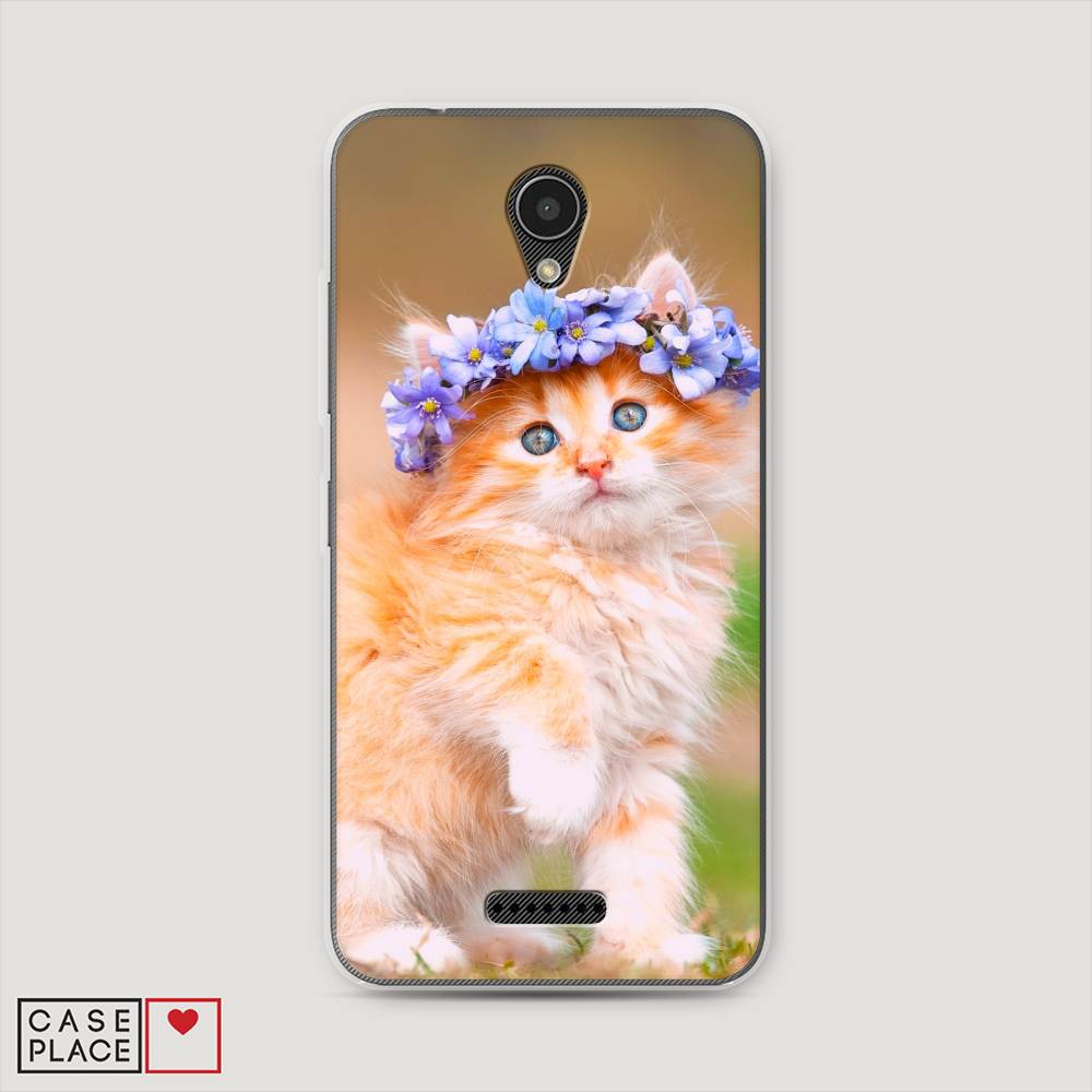 

Чехол Awog на Lenovo Vibe B / Леново Vibe B "Рыжий кот в венке", 112450-1