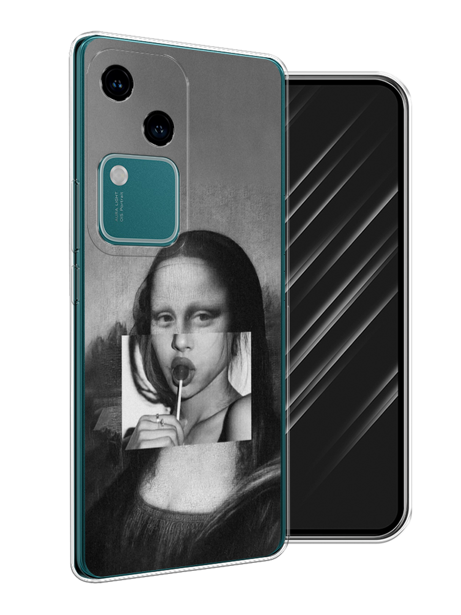 

Чехол Awog на Vivo V30/S18 "Mona Lisa sucking lollipop", Серый, 2610150-1