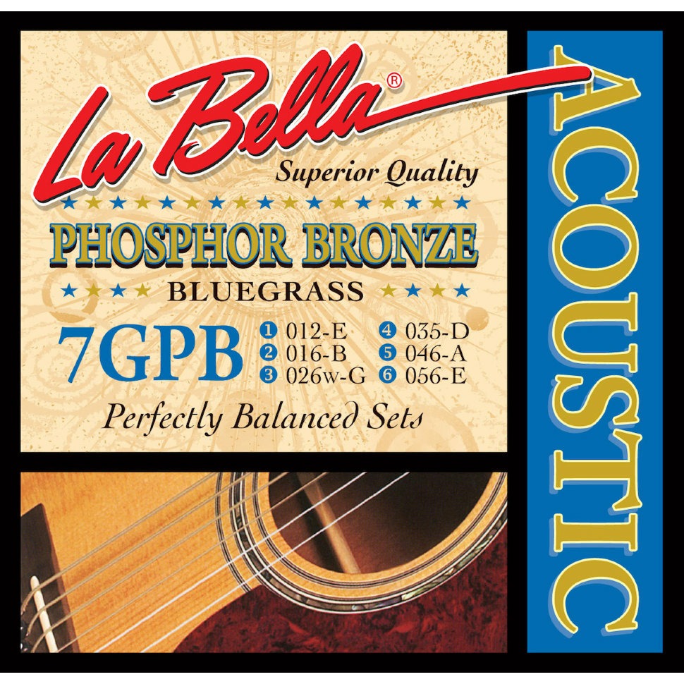 

Струны для акустической гитары LA BELLA 7GPB, 7GPB