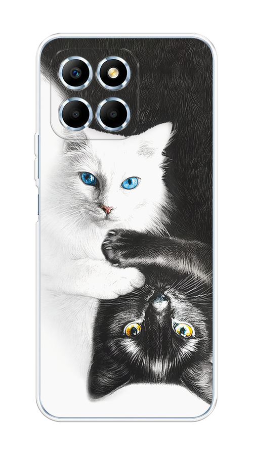 

Чехол на Huawei Honor X6/X6s "Коты Инь-Янь", Черный;белый;голубой, 6109550-1