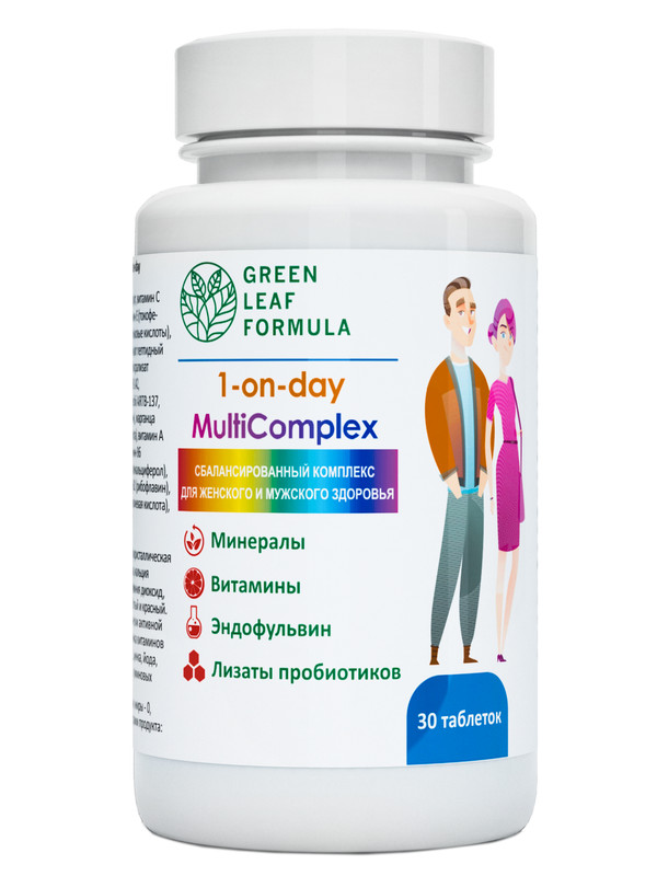 Витамины и минералы Green Leaf Formula 1-On-Day MultiComplex таблетки 30 шт.