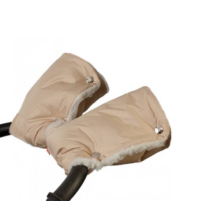 Муфта - рукавички Карапуз для рук на коляску люкс (мех) (бежевый)