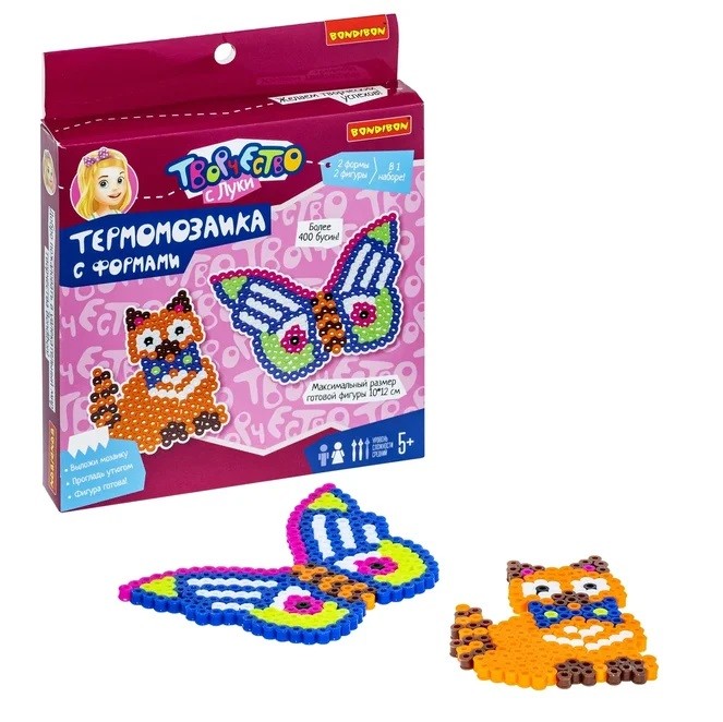 

Термомозаика Bondibon с формами бабочка и кошка (2 формы в наборе) ВВ5043-GW