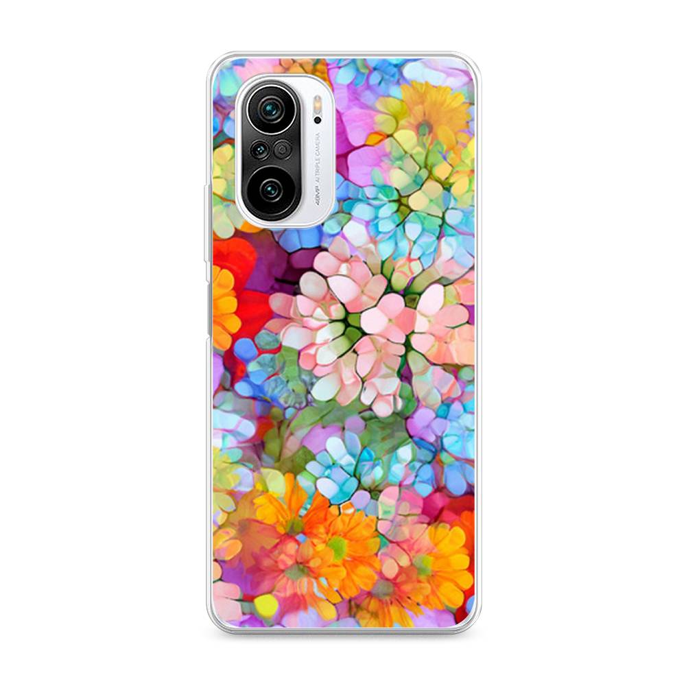 

Чехол на Xiaomi Redmi K40 "Цветы витраж", Оранжевый;розовый;голубой, 310950-3