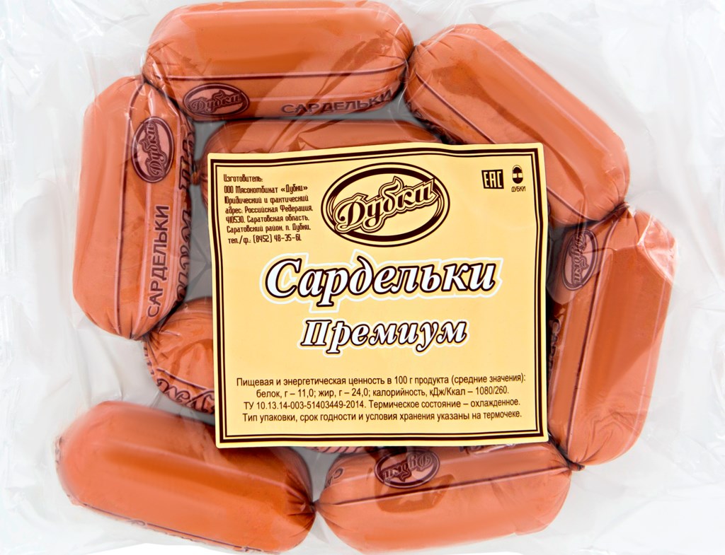 

Сардельки Дубки Премиум мини охлажденные +-490 г