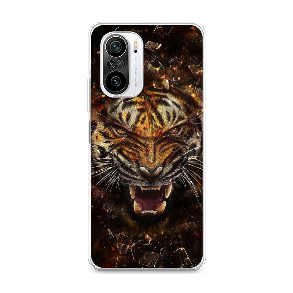 

Чехол на Xiaomi Redmi K40 "Тигр осколки", Оранжевый;серый;черный, 310950-1