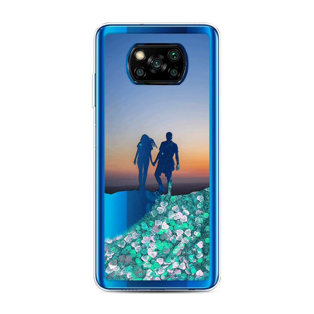 

Жидкий чехол с блестками "Пара на краю света" на Xiaomi Poco X3 NFC, 39295-1