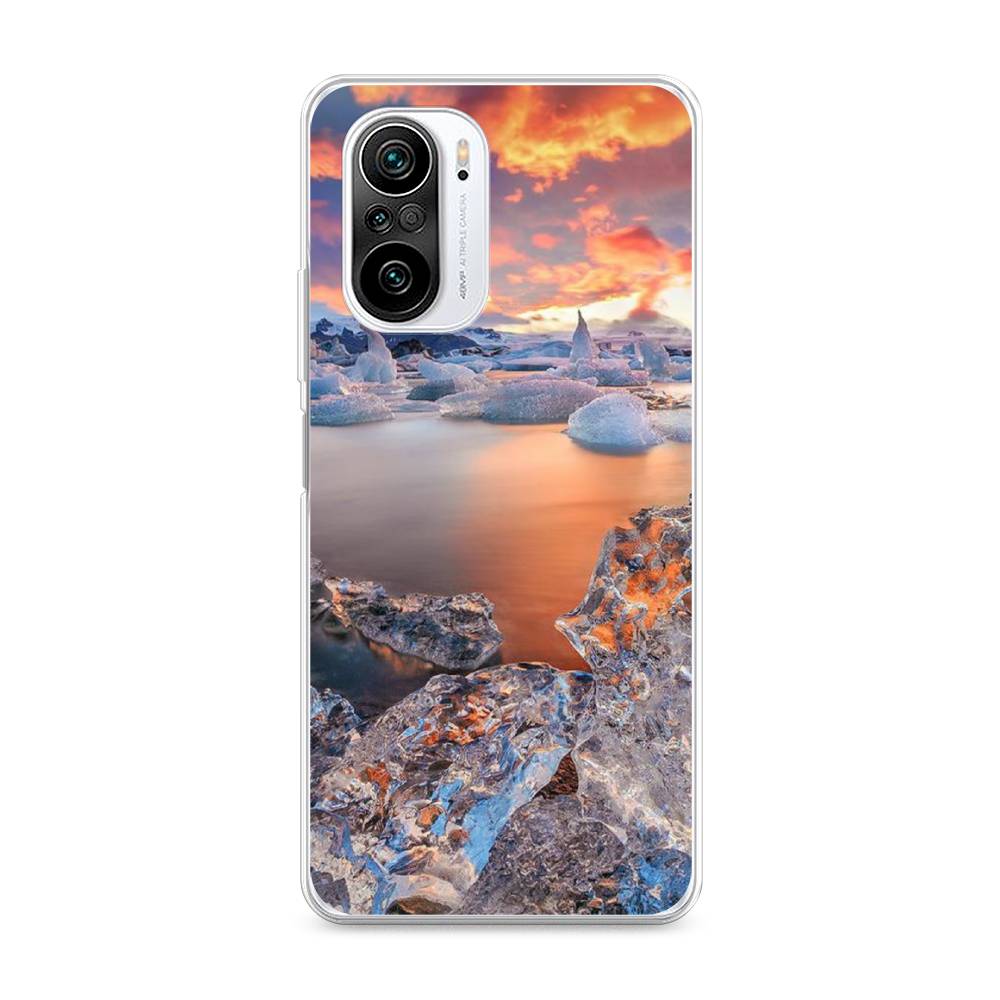

Чехол на Xiaomi Redmi K40 "Ледники", Синий;оранжевый, 310950-2