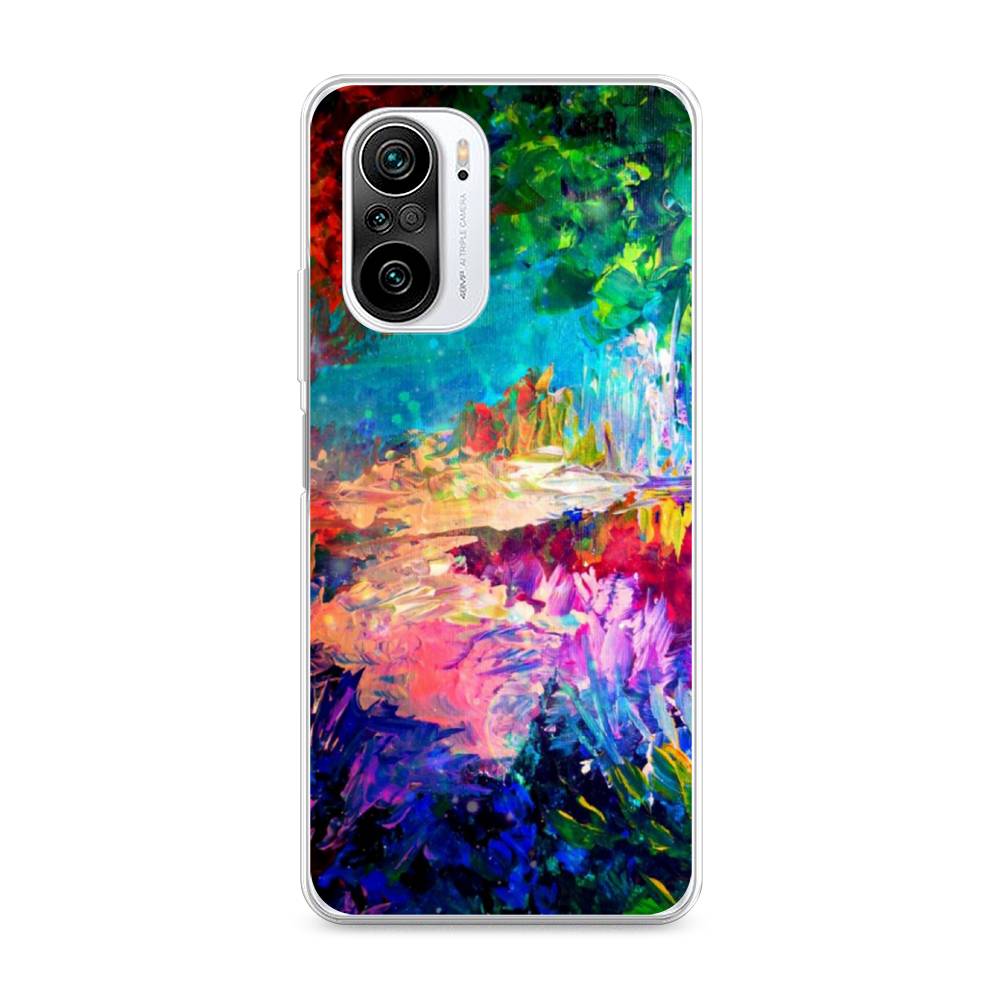 

Чехол на Xiaomi Redmi K40 "Лес-гуашь", Синий;розовый;зеленый, 310950-4