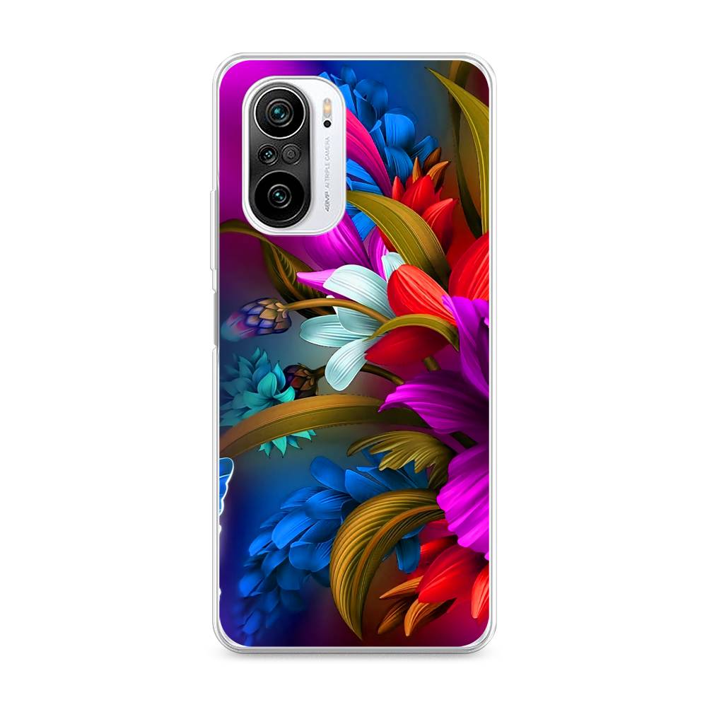 

Чехол на Xiaomi Redmi K40 "Фантастические цветы", Фиолетовый;красный;синий, 310950-2