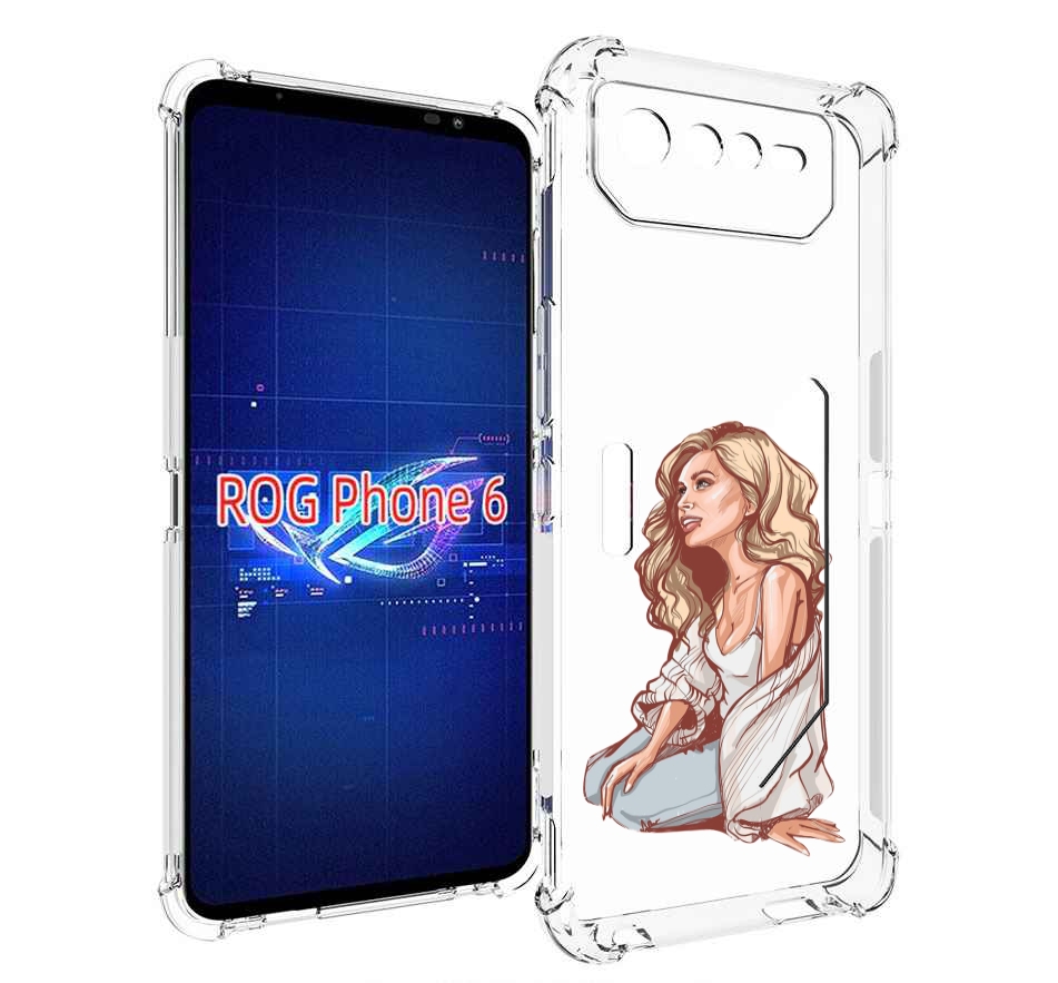 

Чехол MyPads красивая-девушка-в-белом женский для Asus ROG Phone 6, Прозрачный, Tocco