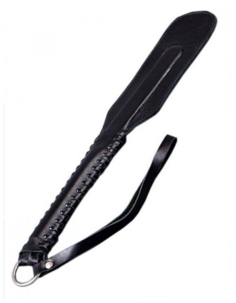 Чёрная кожаная хлопушка 33 см