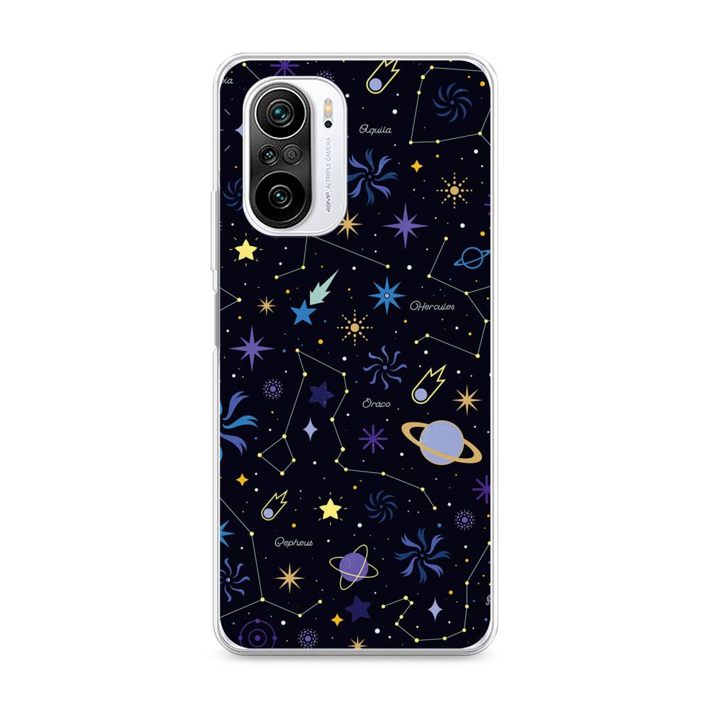 

Чехол на Xiaomi Redmi K40 "Цветной космос", Желтый, 310950-2
