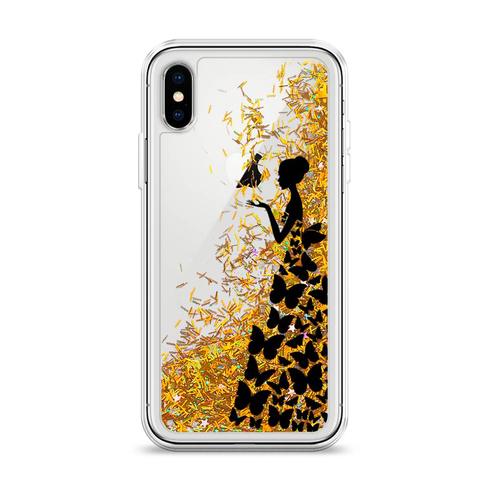 

Чехол Awog на Apple iPhone XS (10S) / Айфон XS (10S) "Дама в бабочках", 11890-1