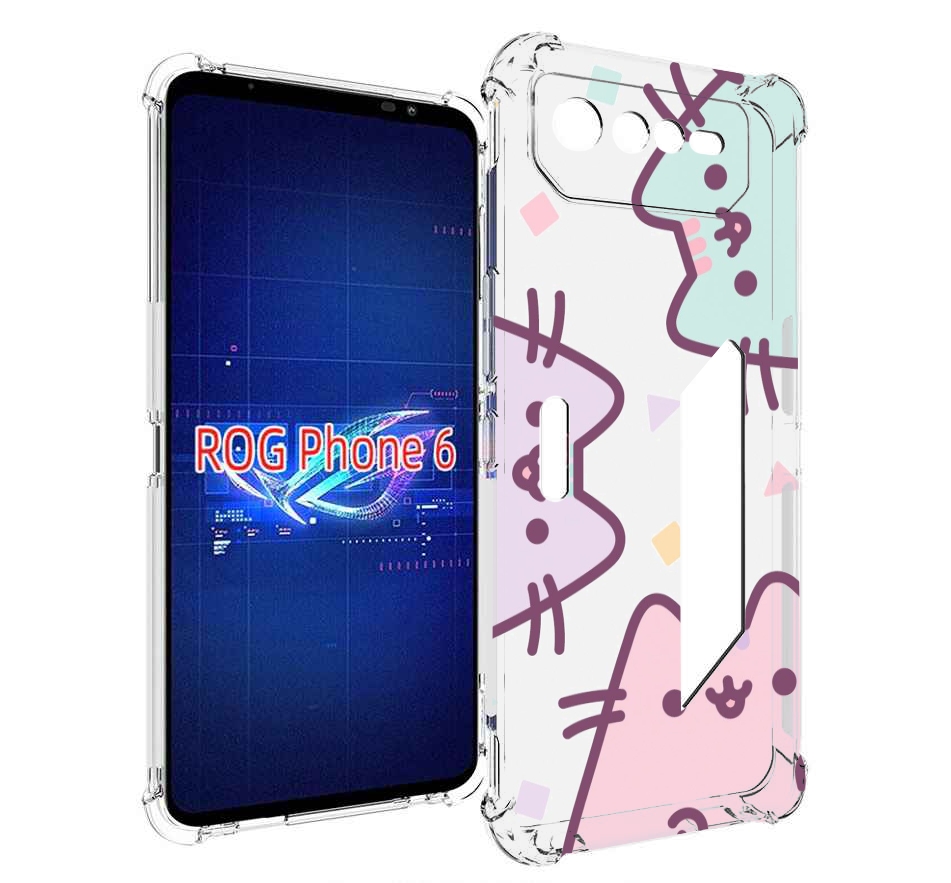 

Чехол MyPads котики зеленый фиолетовый розовый женский для Asus ROG Phone 6, Прозрачный, Tocco