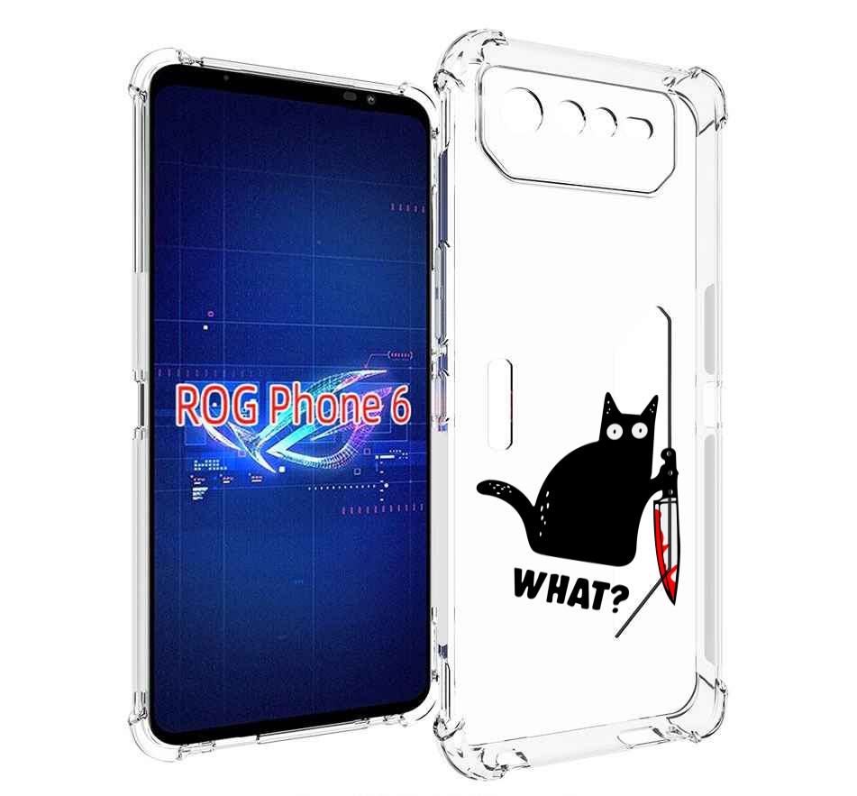 

Чехол MyPads котик-убийца для Asus ROG Phone 6, Прозрачный, Tocco