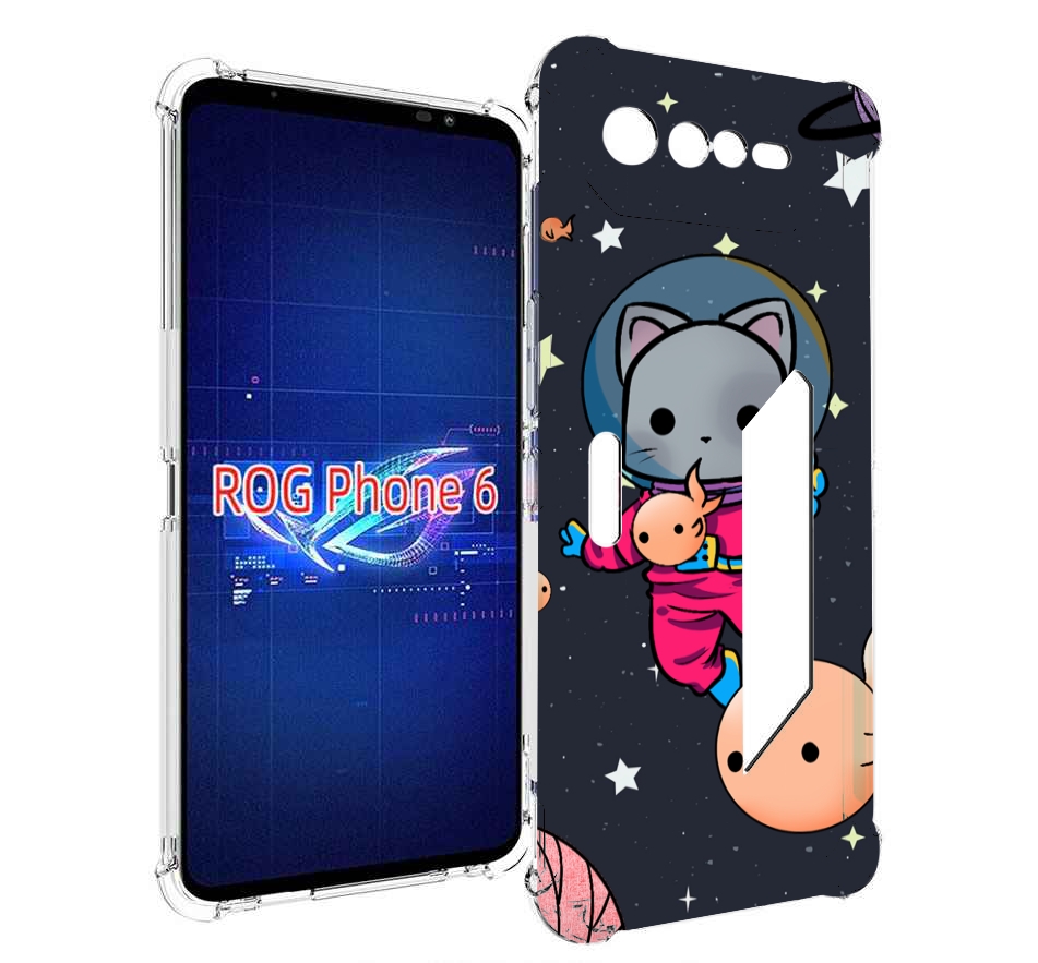 

Чехол MyPads котик-с-рыбкой-в-космосе для Asus ROG Phone 6, Прозрачный, Tocco