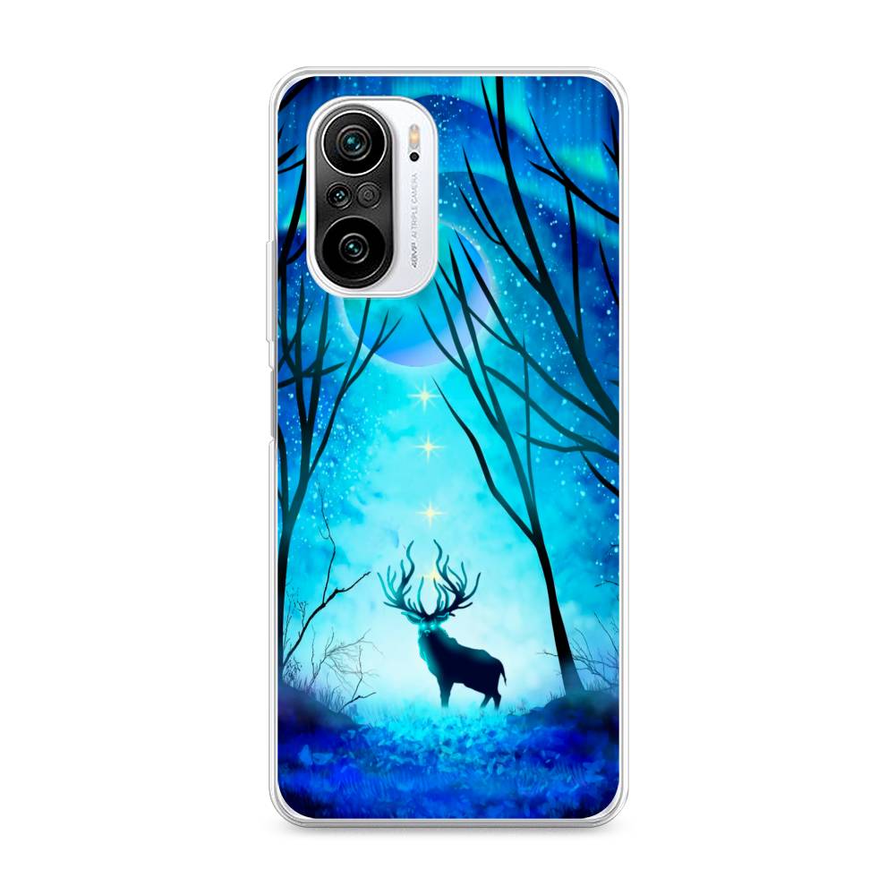 

Чехол на Xiaomi Redmi K40 "Олень северное сияние", Синий;черный;голубой, 310950-1