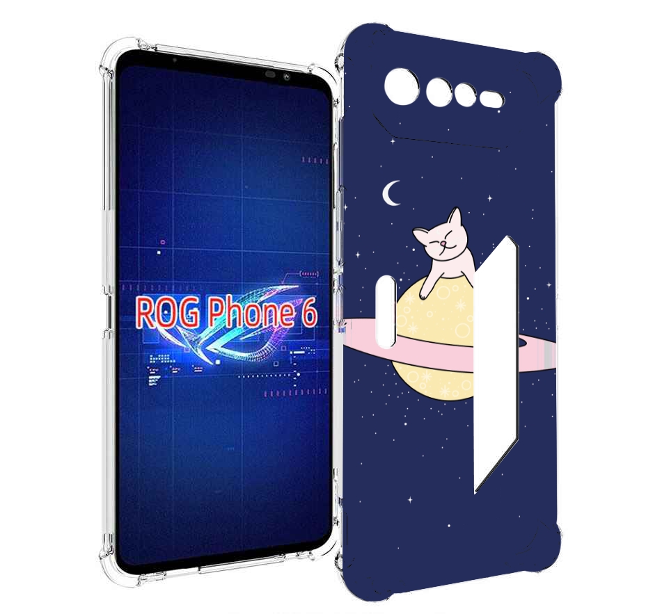 

Чехол MyPads котик на планете для Asus ROG Phone 6, Прозрачный, Tocco