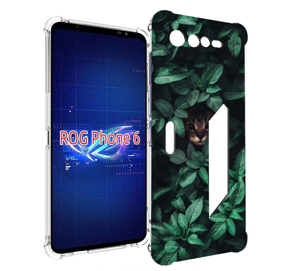 

Чехол MyPads котенок в листьях для Asus ROG Phone 6, Прозрачный, Tocco