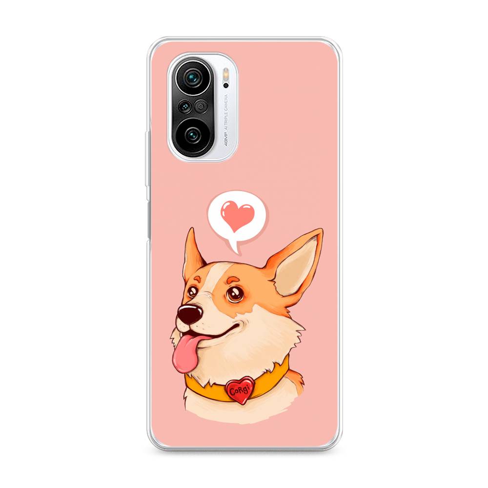 

Чехол на Xiaomi Redmi K40 "Корги язык", Розовый;коричневый, 310950-1