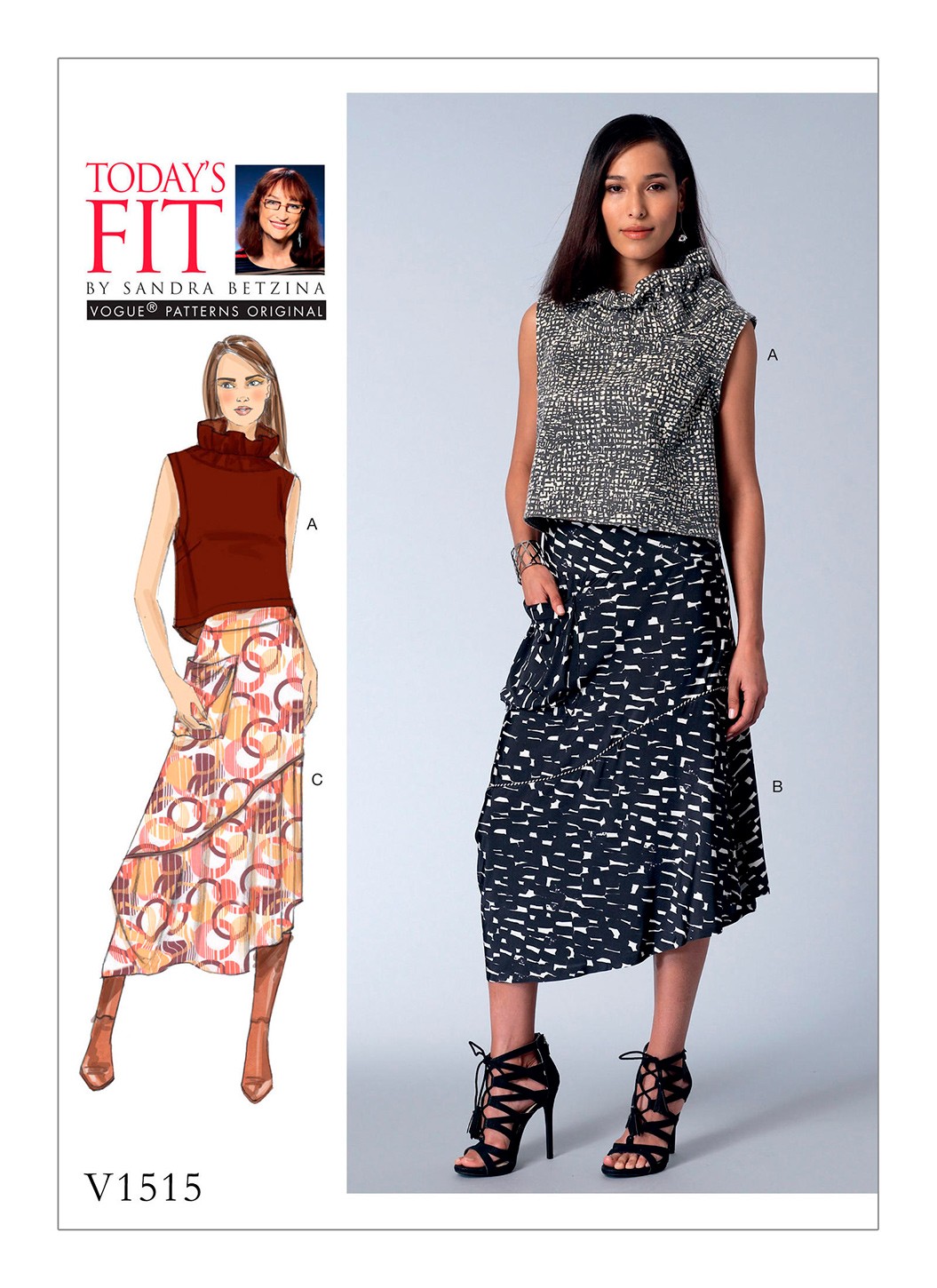 

Выкройка Vogue №1515 — Комплект (топ + юбка) от Today's Fit by Sandra Betzina