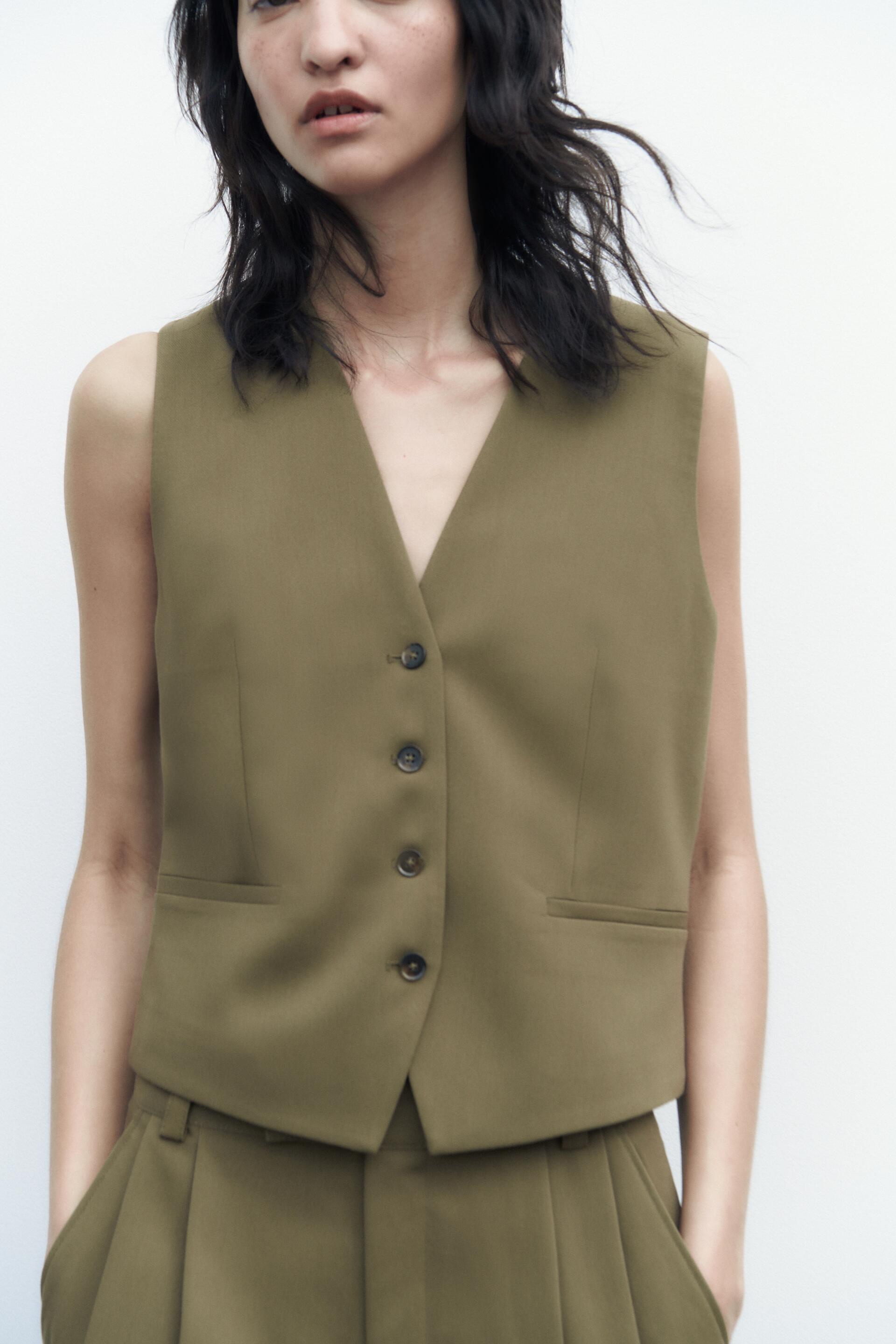 

Жилет женский ZARA 03736045 хаки 2XL (доставка из-за рубежа), 03736045