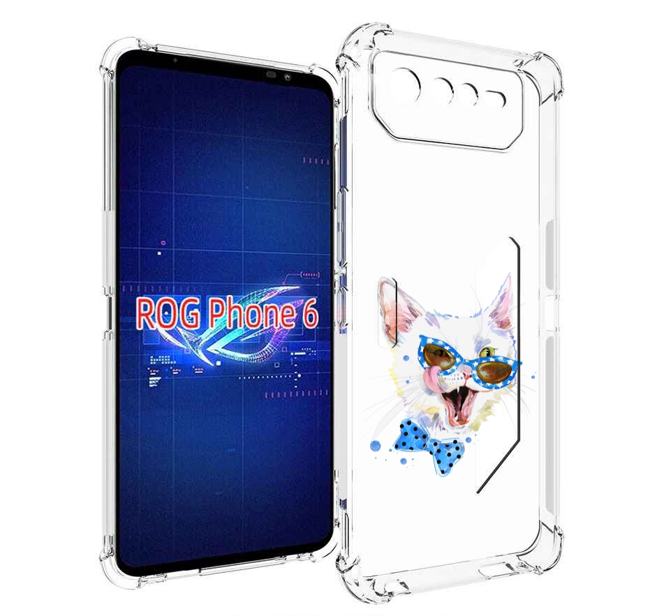 

Чехол MyPads белый кот для Asus ROG Phone 6, Прозрачный, Tocco