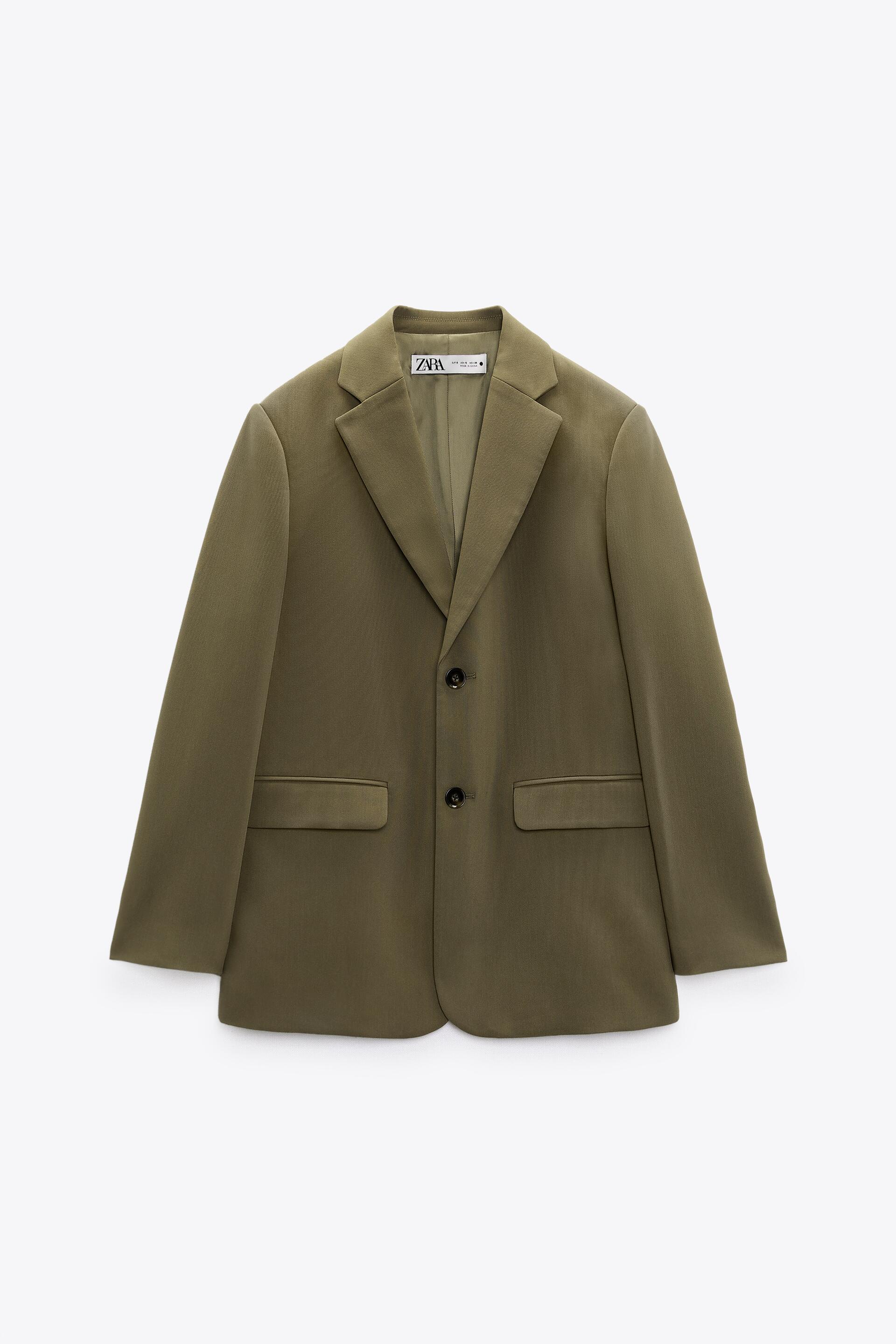 

Пиджак женский ZARA 03736043 хаки S (доставка из-за рубежа), 03736043