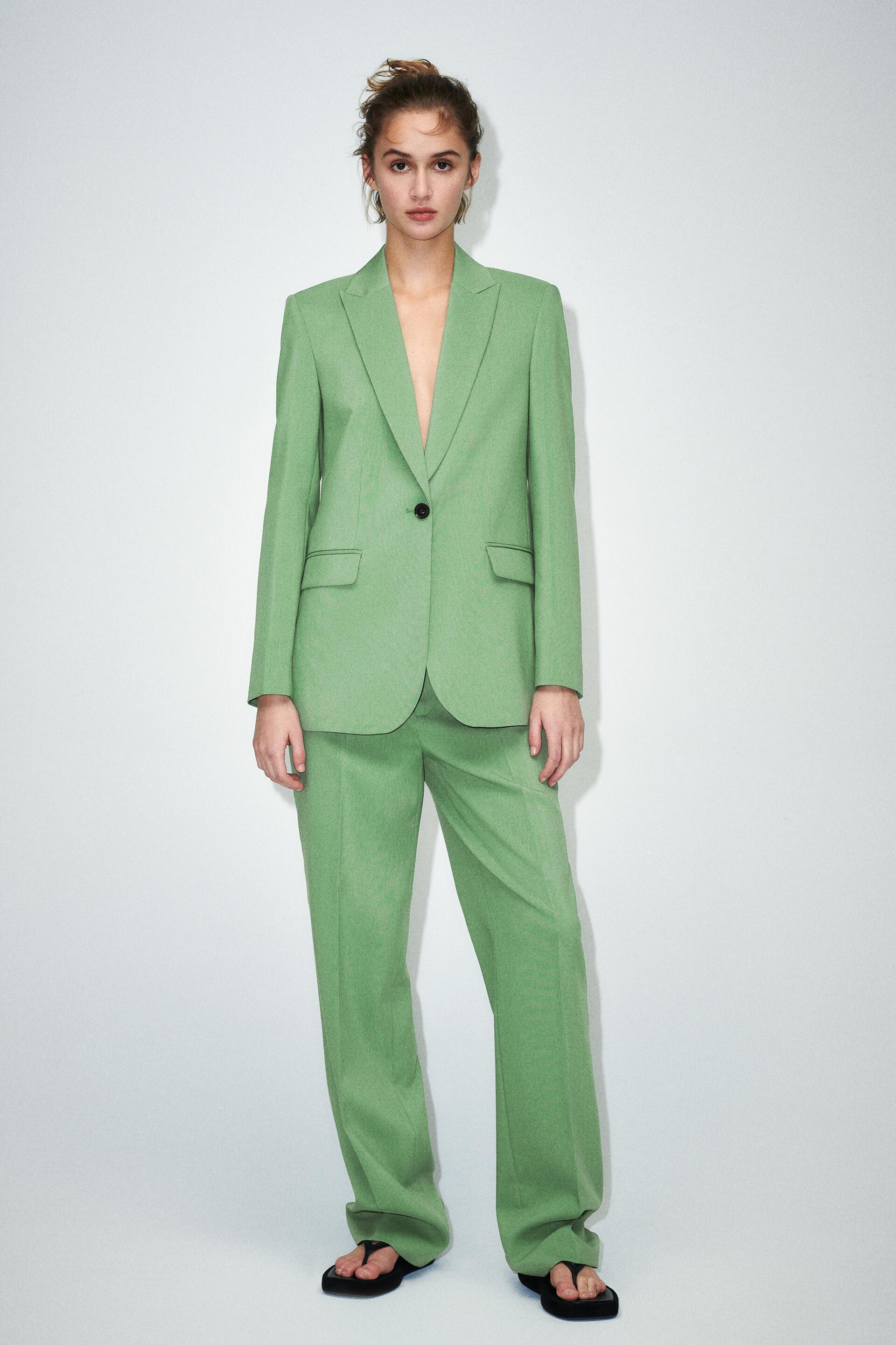 

Блейзер женский ZARA 03736042 зеленый 2XL (доставка из-за рубежа), 03736042