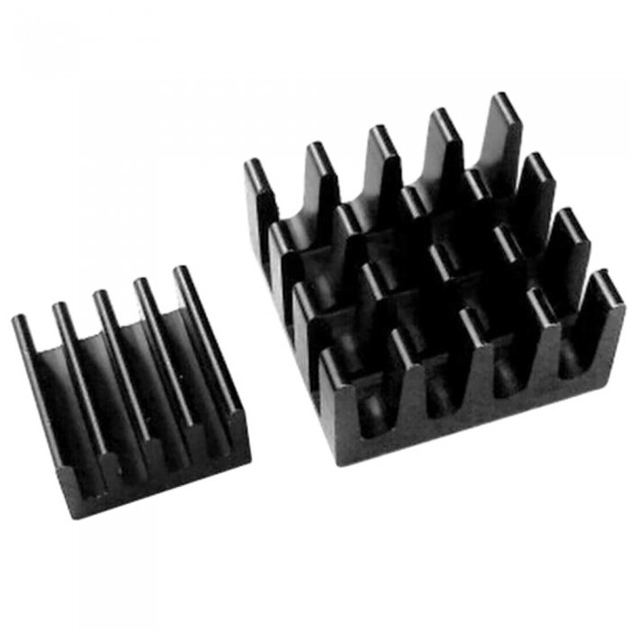 RA027   Набор радиаторов ACD Black Aluminum Heat Sink set (14*14*7mm + 9*9*5mm) for Raspbe