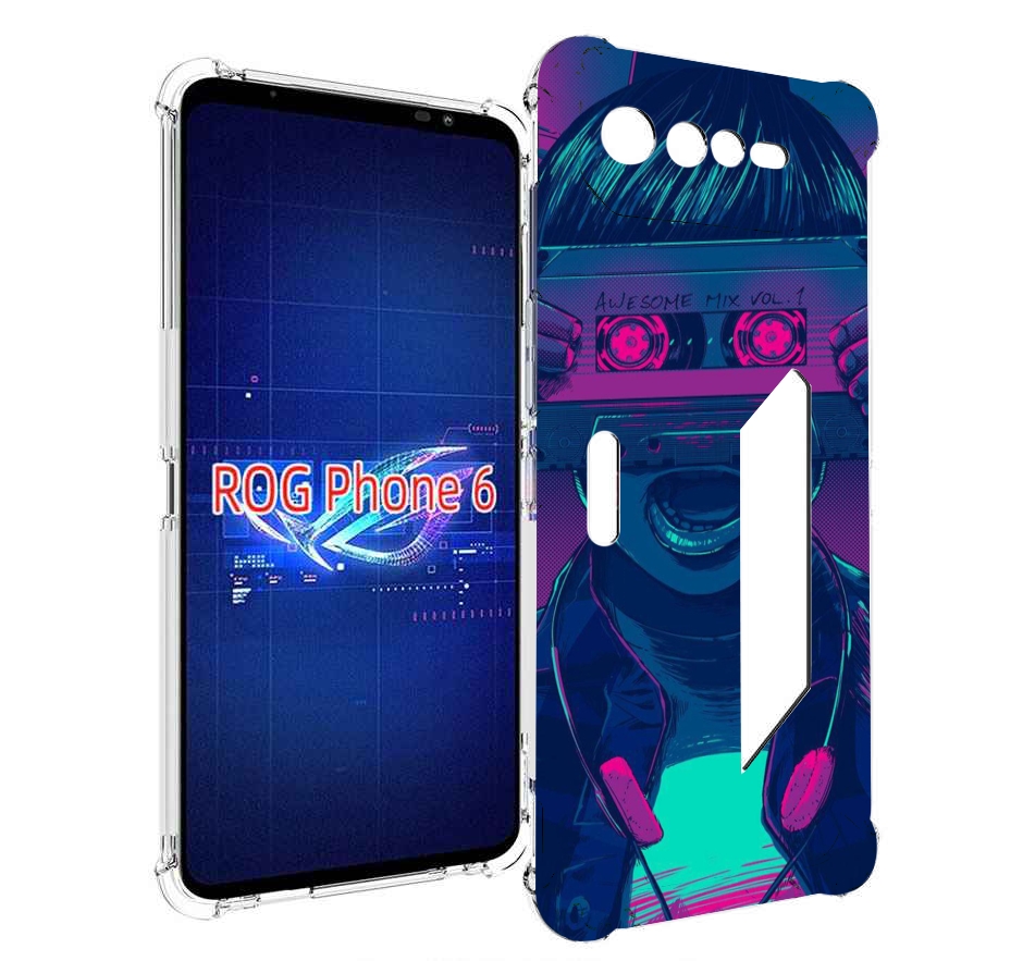

Чехол MyPads киберпанк с кассетой для Asus ROG Phone 6, Прозрачный, Tocco