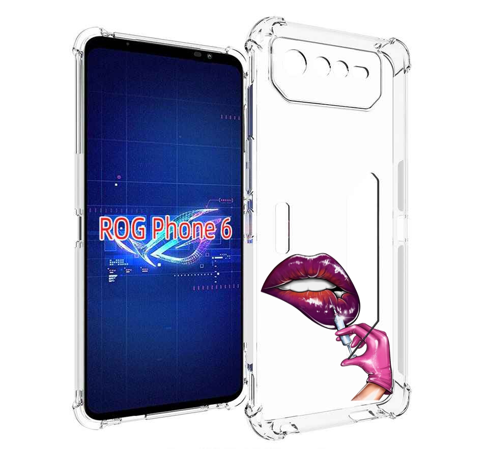 

Чехол MyPads качаем-губы для Asus ROG Phone 6, Прозрачный, Tocco