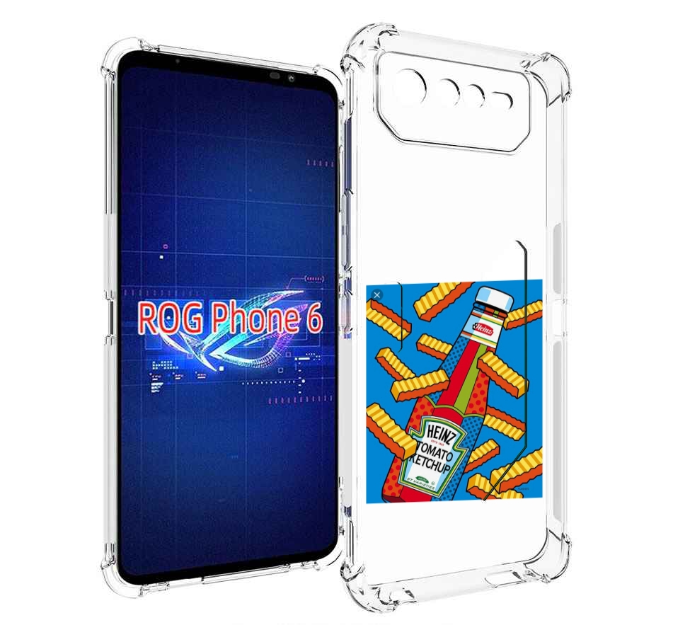

Чехол MyPads картошка с соусом для Asus ROG Phone 6, Прозрачный, Tocco
