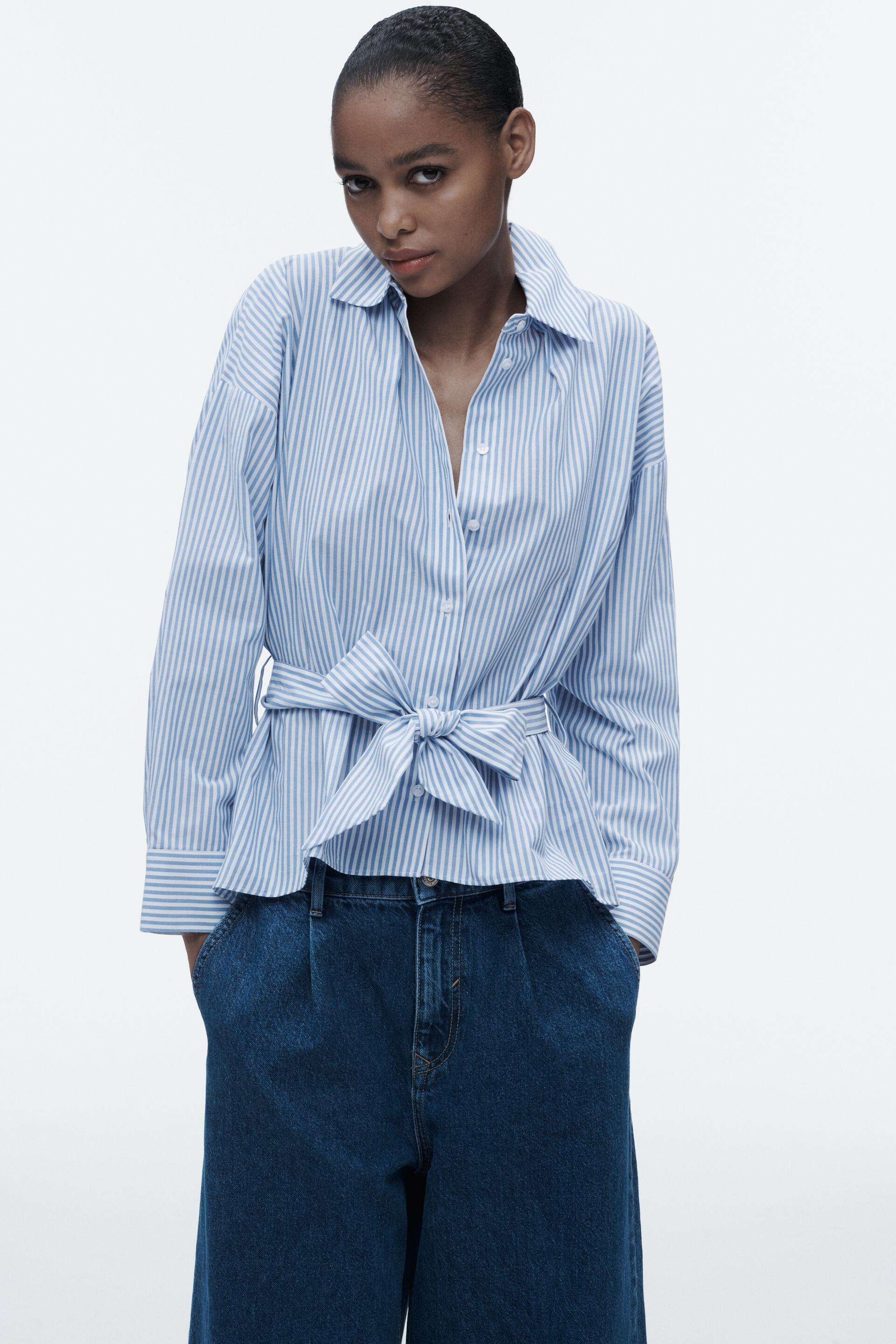 

Рубашка женская ZARA 03666084 голубая XL (доставка из-за рубежа), Голубой, 03666084