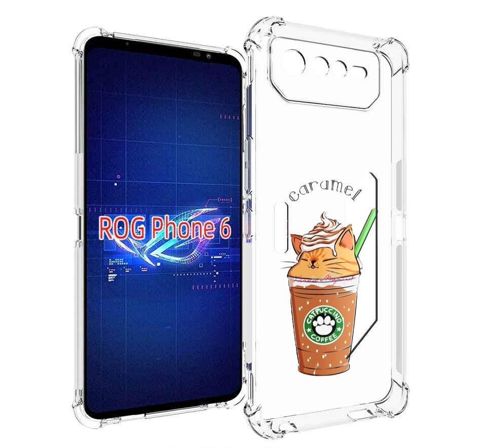 

Чехол MyPads карамельный напиток женский для Asus ROG Phone 6, Прозрачный, Tocco