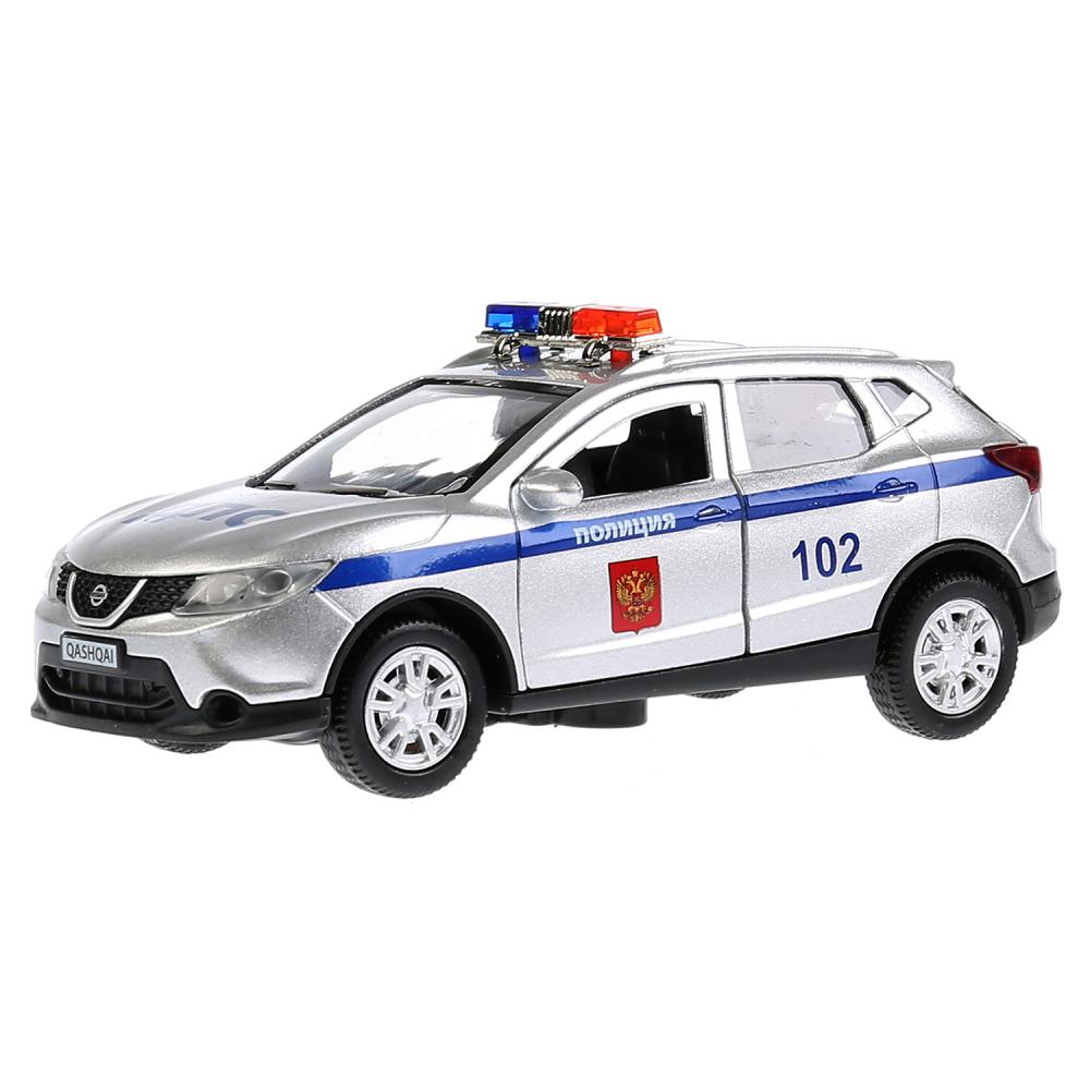 Машинка Технопарк Nissan Qashqai Полиция, длина 12 см., свет и звук, инерционная