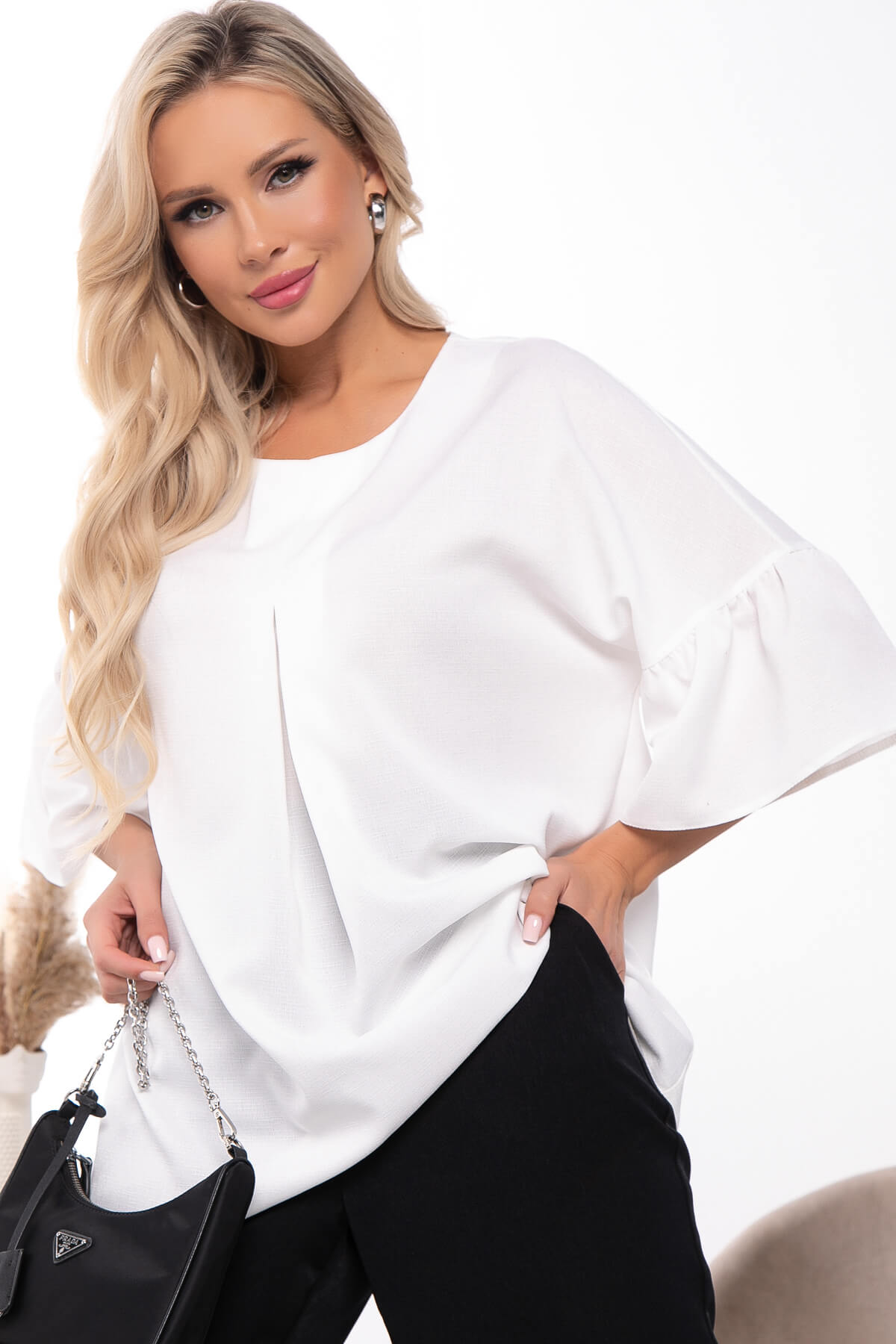

Блуза женская LT Collection Матильда белая 44 RU, Белый, Матильда