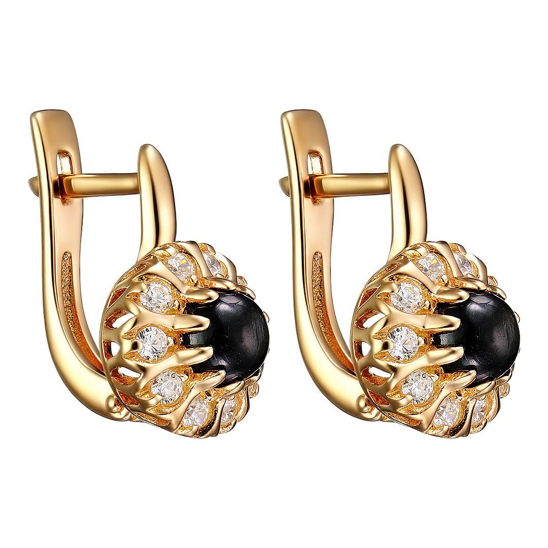 Серьги из серебра Ювелирочка 2078744, диопсид\фианит